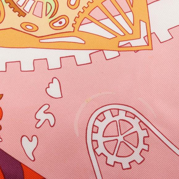 HERMES Pink Silk Scarf - Picture 8 of 11